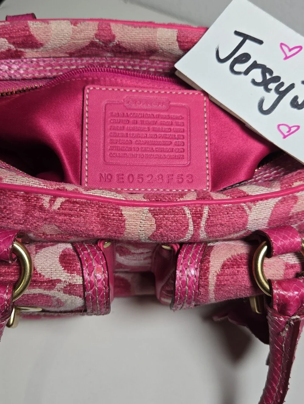 COACH Limited Edition Signature C Chenille Python Legacy Gallery Satchel 2005